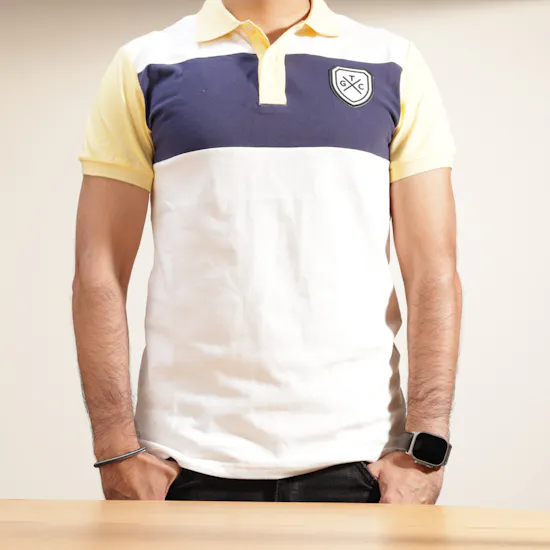TGC White & Yellow Shield Polo Shirt