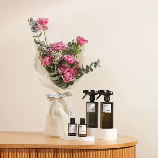 Mubkhar Unisex Set | Purple Roses Bouquet