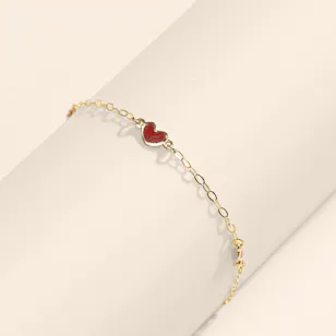 Miss L' Heart Chain Gold Kids Bracelet