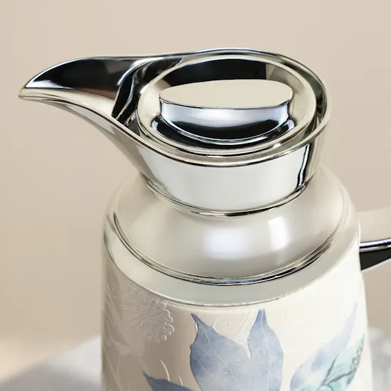Otantik Marisella Tea and Coffee Blue and Silver Vacuum Flask