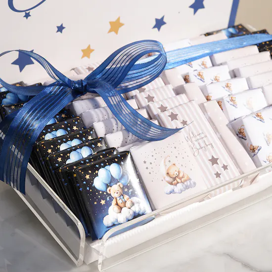 Bousheyeh Celestial Welcome for a Baby Boy Chocolate Tray