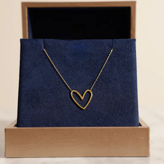 Midad Open Heart Gold Necklace