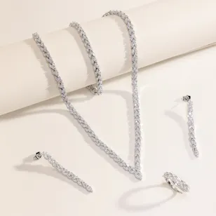 Alvira Wedding Zerconia White Gold Plated Jewelry Set