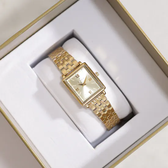 Avalieri Roma Gold-tone Rectangular Watch for Women
