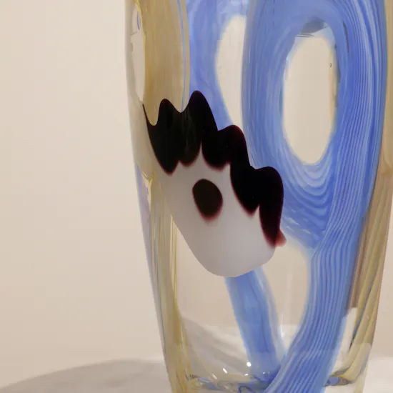 Belavida Murano Eye Sand Alula Vase | Shiny Blue Delphinium
