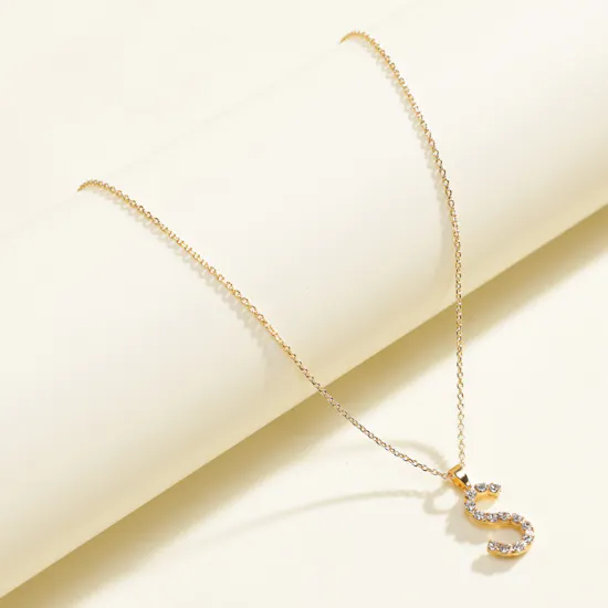 Caroline Svedbom Mini Letter S Crystal Necklace