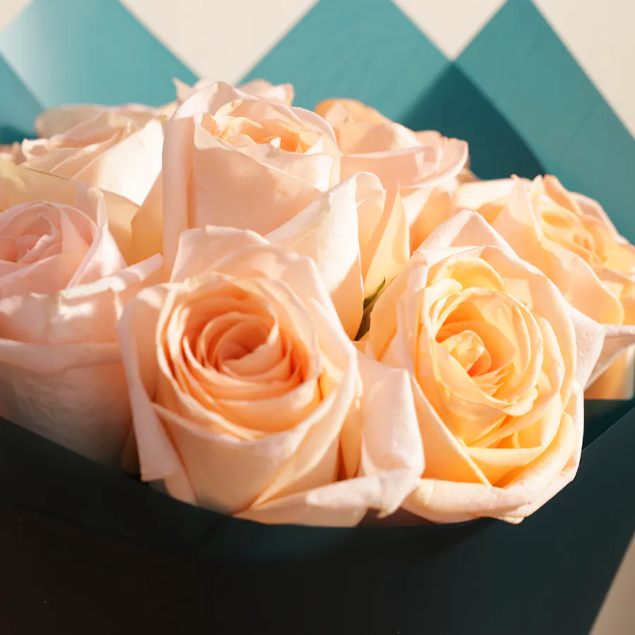 Ethereal Peach Roses Bouquet | 12 Roses 4