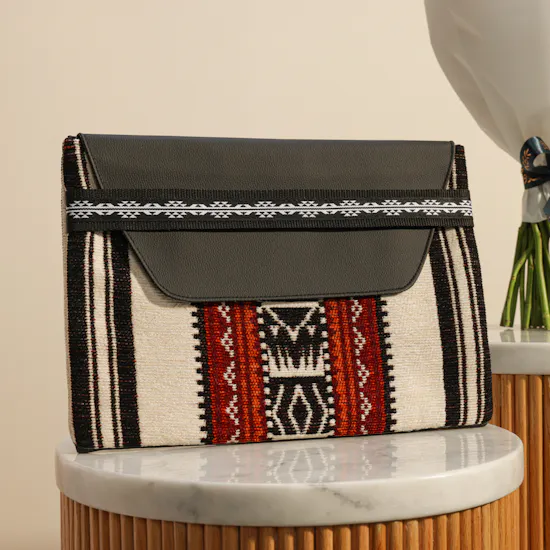 Kaseb Sadu Heritage Pouch | Bright Purity Flowers Bouquet