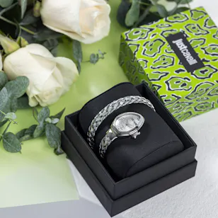 Just Cavalli Women Silver Snake Watch | Roses Just Cavalli Women Silver Snake Watch | Roses