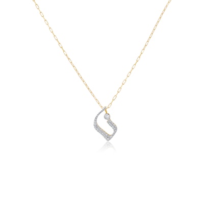 Midad Necklace Letter Noun | 18 k gold | with diamonds