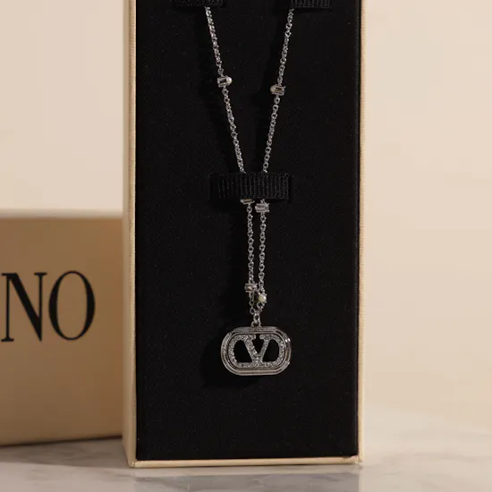 Valentino Garavani Ovalette VLogo Pendant Necklace