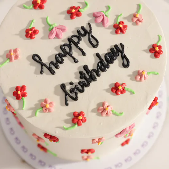 Cle Bakery Happy Birthday Floral Cake