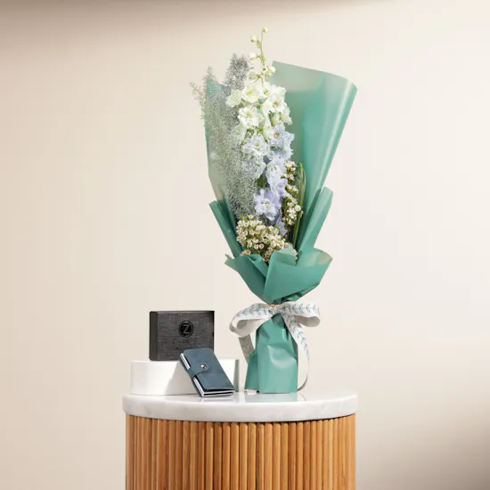 Zus Blue Genuine Leather Wallet | Delight Flowers