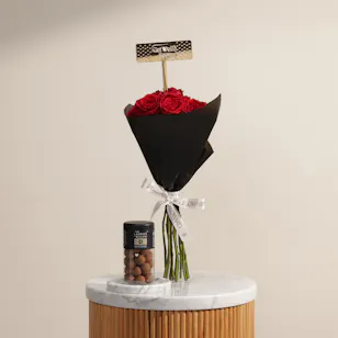 Lakrids by Bülow D Salt and Caramel Chocolate Coated Liquorice | Serene Flower Bouquet Lakrids by Bülow D Salt and Caramel Chocolate Coated Liquorice | Serene Flower Bouquet