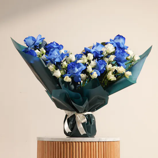 Azure & Ivory Harmony Flowers Bouquet