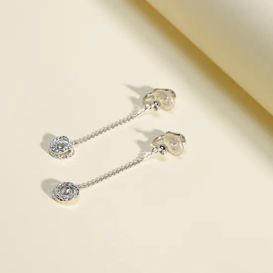Swarovski Generation Clip Rhodium Plated Earrings