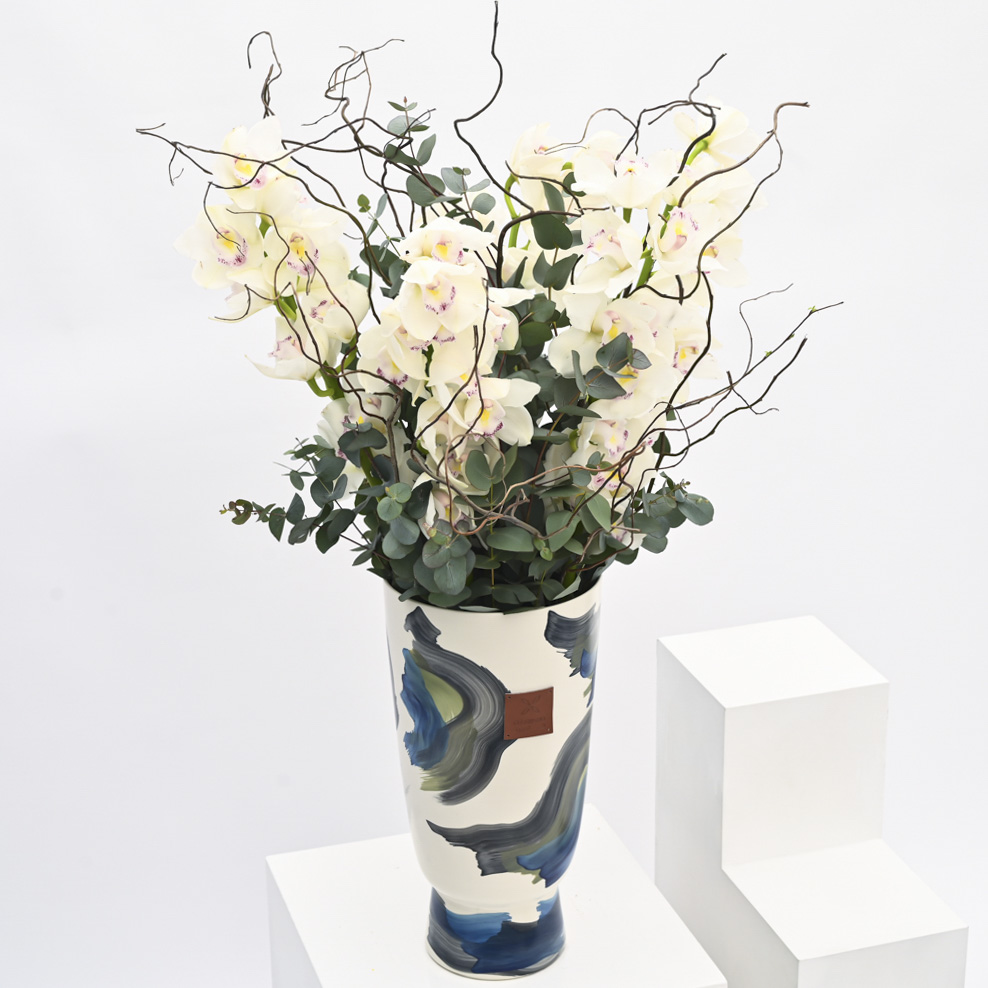 White Cymbidium | Artistic Vase
