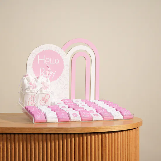Lilac Hello Baby Girl Reception Chocolate and Sweets Tray