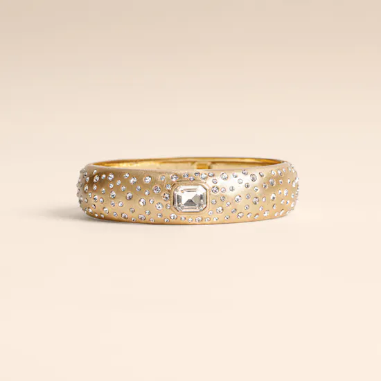 Lynyer Aurora Dust Gemstone Gold Plated Women's Bangle