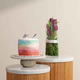 Floward Rainbow Butterfly Birthday Cake | Spark Flower Vase