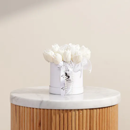 Lelido White Tulip Candle Bouquet | 150g