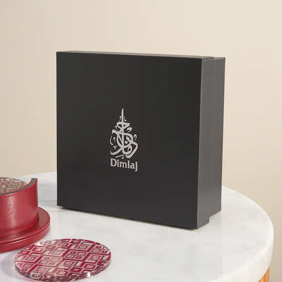Dimlaj Darza Acrylic Coasters With Holder Set