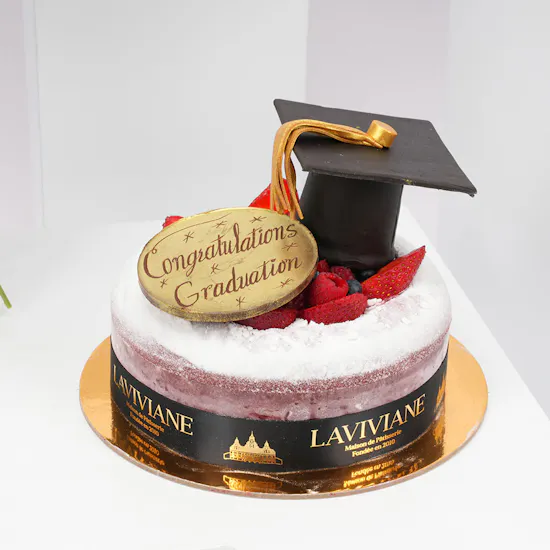 Laviviane Red Velvet Graduation Cake | White Carnation