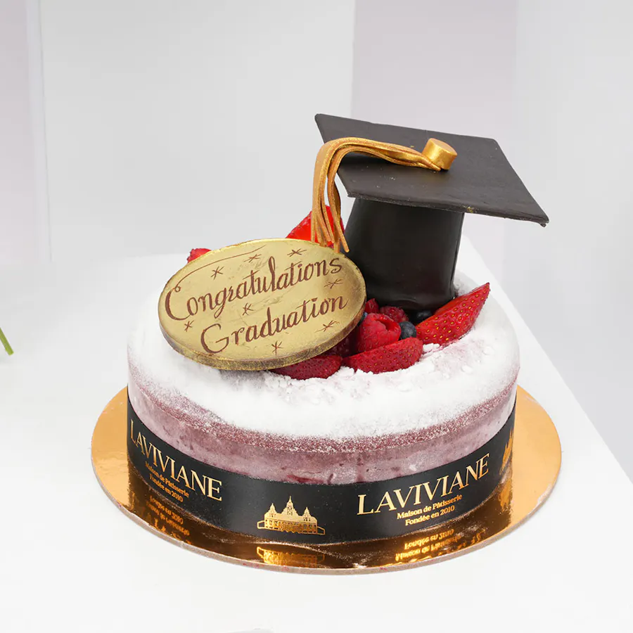 Laviviane Red Velvet Graduation Cake | White Carnation 3