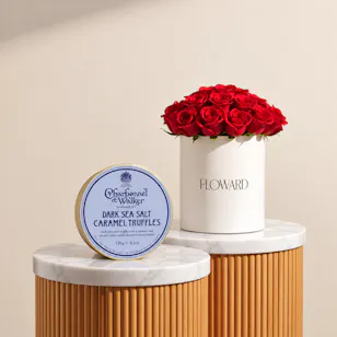 Charbonnel & Walker Dark Sea Salt Caramel Chocolate Truffles Box | Love Red Roses Box Charbonnel & Walker Dark Sea Salt Caramel Chocolate Truffles Box | Love Red Roses Box