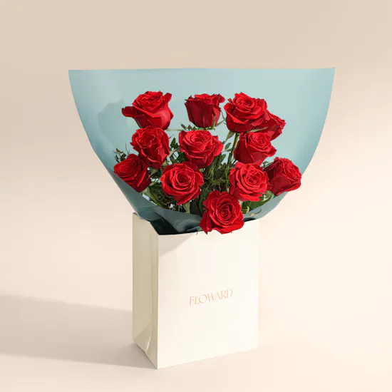 Dawn’s Embrace Red Roses Bouquet