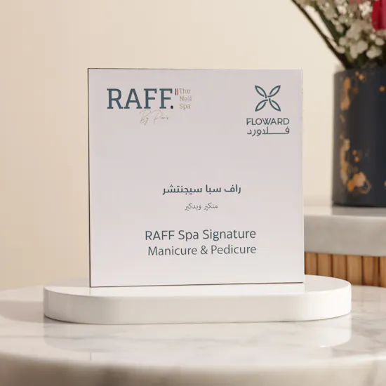 Raff by Paris Signature Manicure and Pedicure with Color Gift Voucher | Pink Joy Flower Box