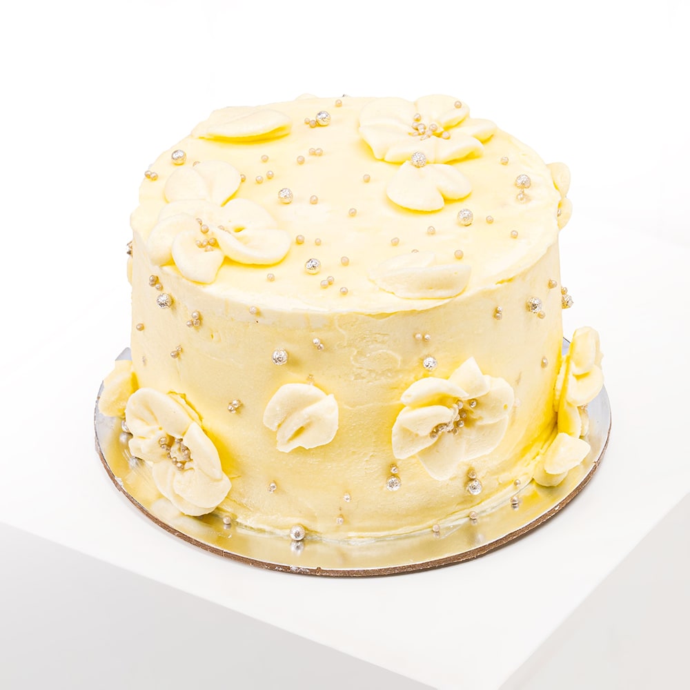 Yellow Floral Wedding Cake - CakeCentral.com