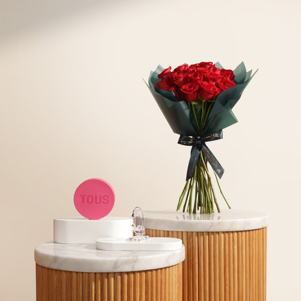 Tous My Other Half Two Tone Heart Bangle | Pure Devotion Flowers