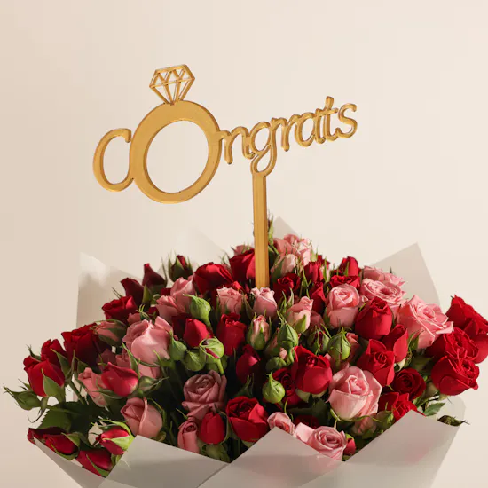 Rava Chocolate Lilyum Flowers Shape Crystal Tray | Congratulation Flowers