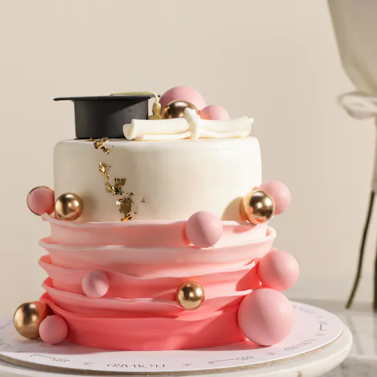 Floward Pink Graduation Cake | Bright Triumphant Flower