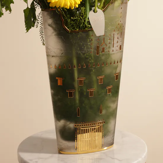 Artfeena Salwa Palace Gold Plated Flowers Vase