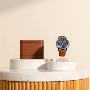 Fossil Chronograph Brown Leather Men's Watch