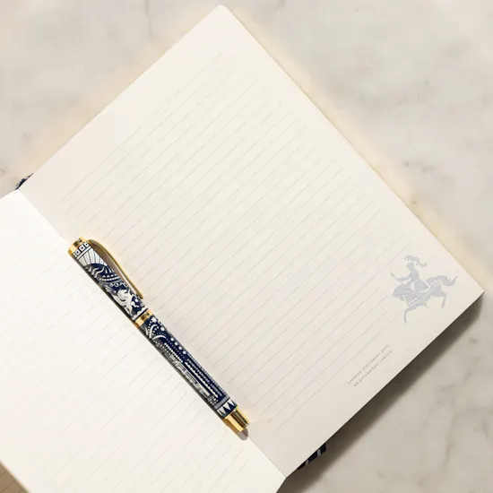 Harrods Royal Blue Notebook and Pen Office Set