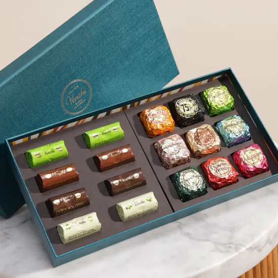 Venchi Murrine Chocoviar and Ingot Chocolate Blue Gift Box