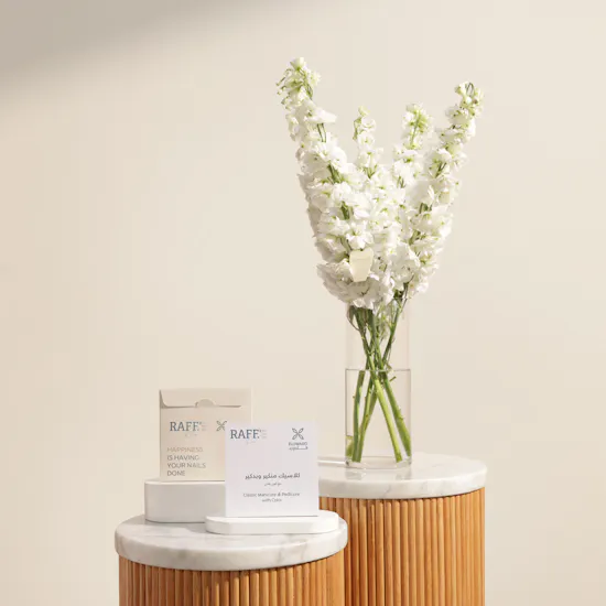 Raff by Paris Classic Manicure and Pedicure with Color Gift Voucher | Exuberant Flower Vase