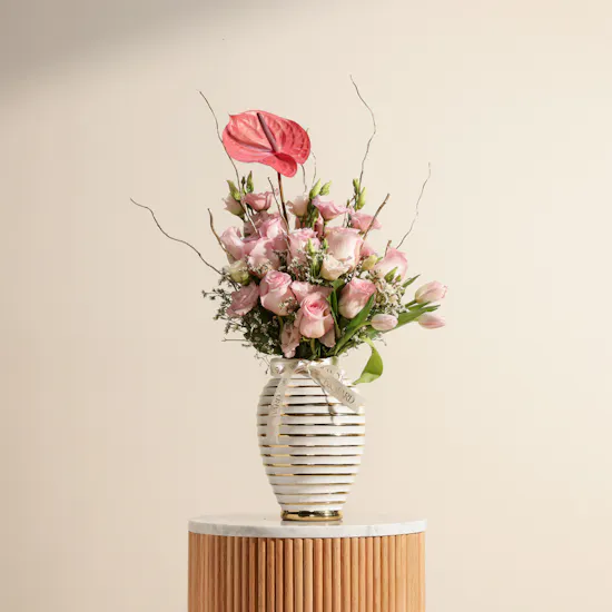 Whispers of Pink Flowers Vase