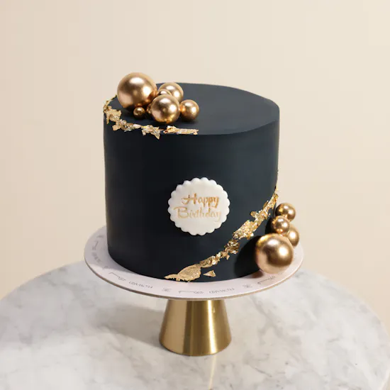 Floward Golden Midnight Birthday Cake