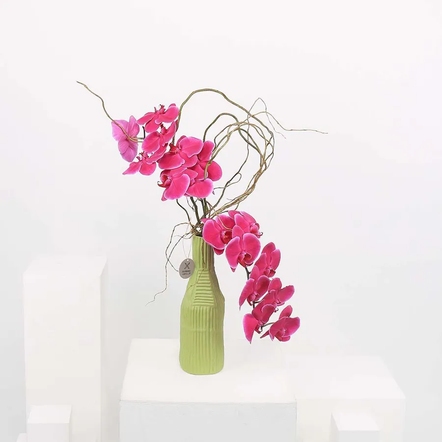 Purple Orchid | Green Vase 1