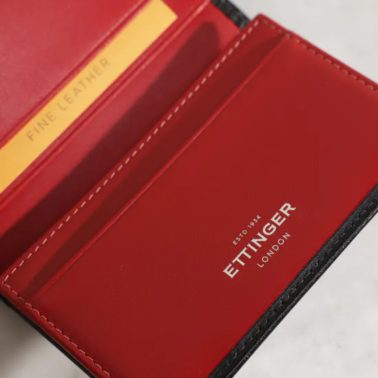 Ettinger Red and Black Sterling Visiting Men's Card Holder