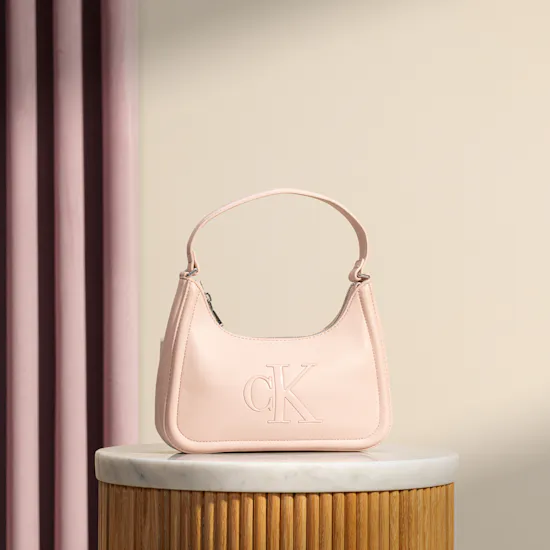 Calvin Klein Pink Embossed Monogram Women’s Shoulder Bag