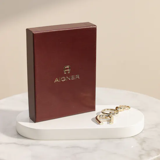 Aigner Logo Gold Color Key Chain