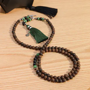 Tasneem Eshki Ameen Wooden Rosary for Unisex
