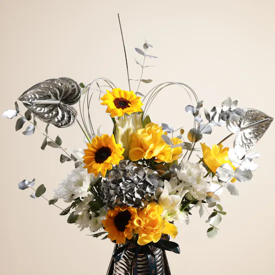 Silver Glow Brilliance Flowers Vase