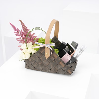 Azhar Hubail Makeup Set Basket with Florals 