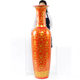 Luscious Red and Gold Vase | 140 cm